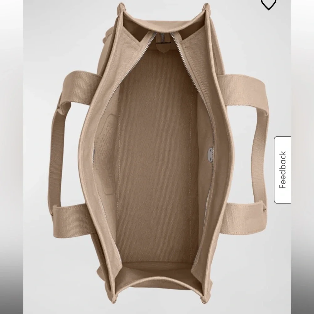 Coach Beige Canvas Tote with Brown Logo - Picture 3 of 5